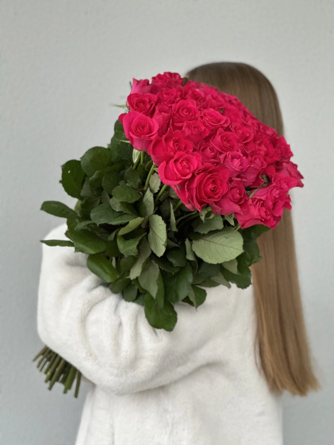 Картинка Букет из 31 розы  "Ренуар" 60 см