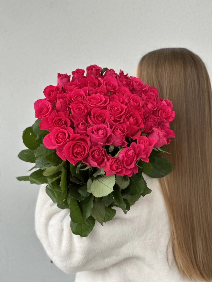 Картинка Букет из 31 розы  "Ренуар" 50 см