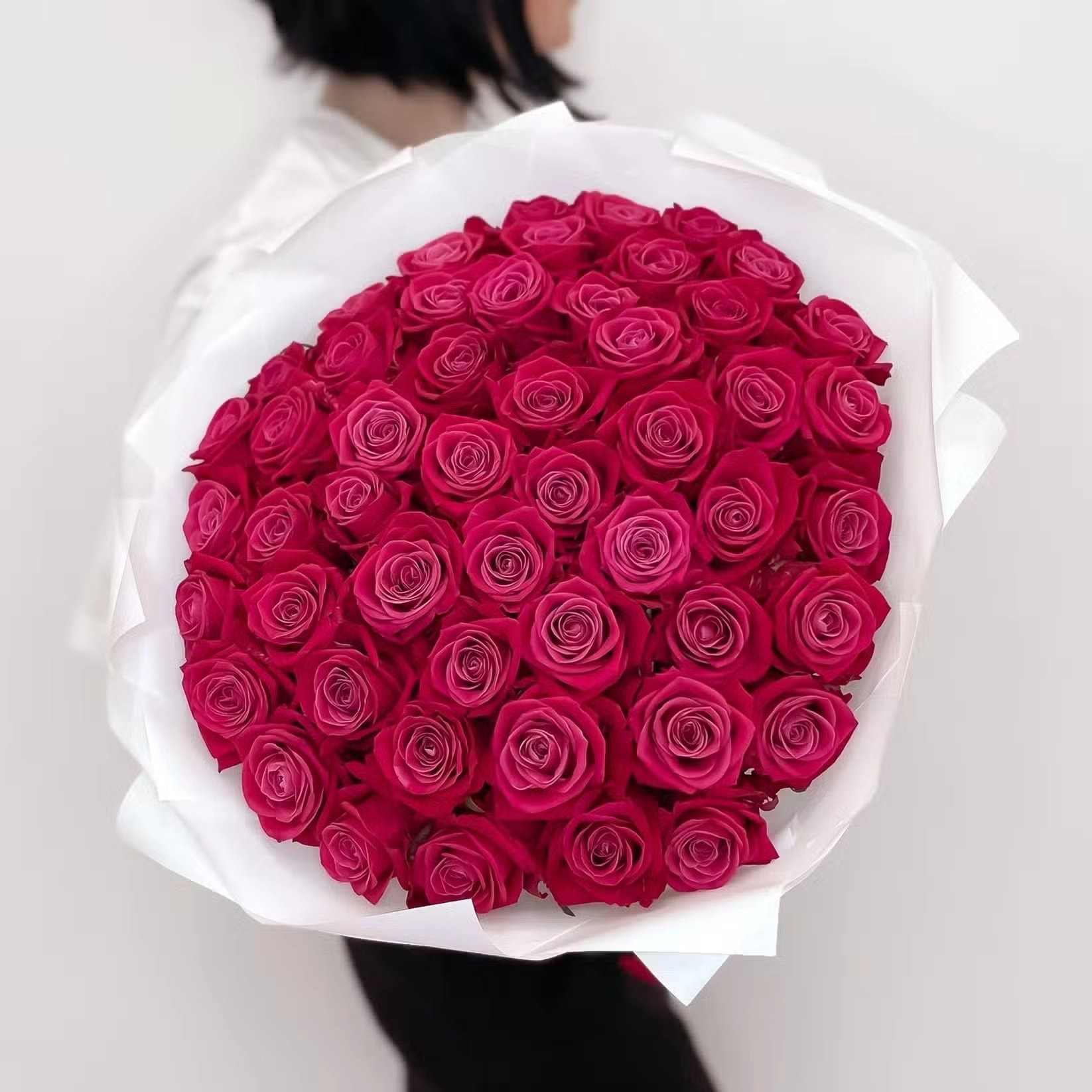 Картинка Букет из 51 розы сорта Шангрила 40 см